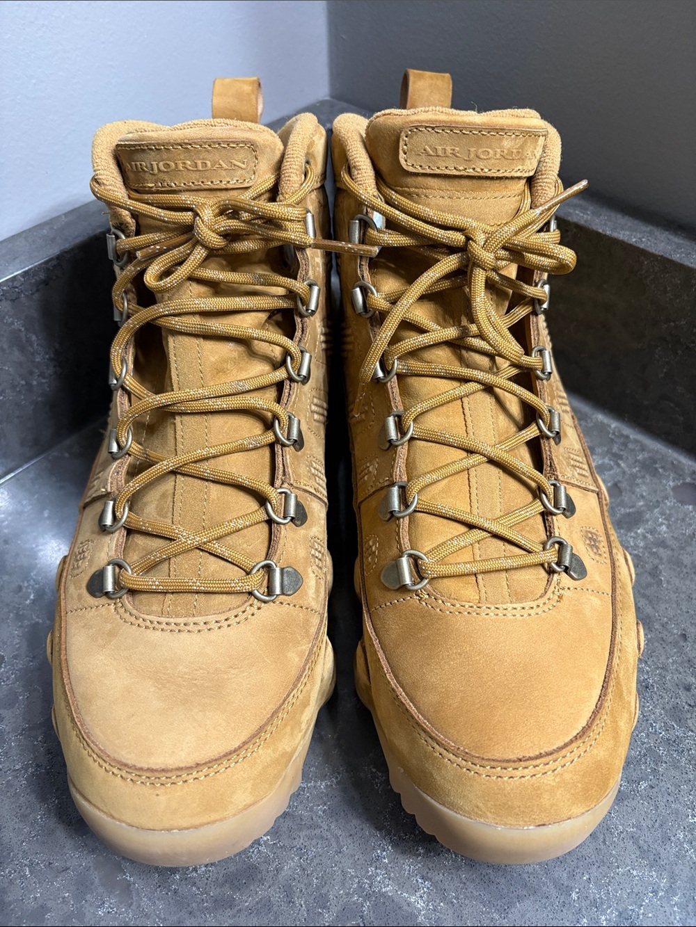 Nike Air Jordan 9 Retro Men’s Wheat Suede Lace-Up Boots